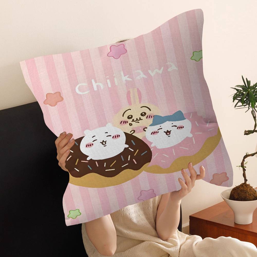 Cartoon Cute Amine Chiikawas Pillow Cushion Cover Pillowcase Living Room Sofa Home Decor