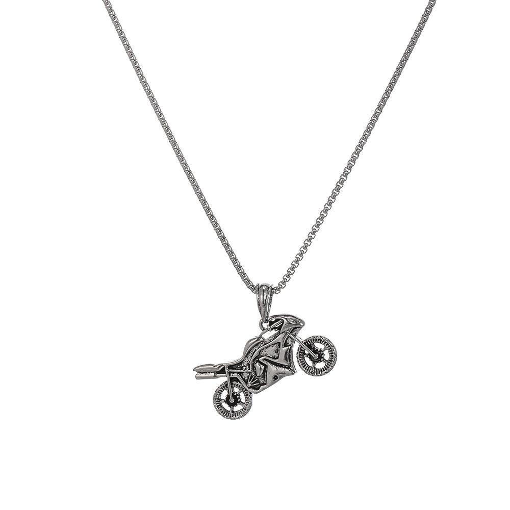 Motorcycle Pendant Hip-hop Jewelry Pendant Korean Version Personalized Long Sweater Chain Men's Hipster Locomotive Retro Necklace