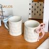 Ceramic Coffee Mug Elegant Tea Cup for Women Festive Bow Drinking Mug with Ribbon Handle Hot Cold Drinking Mug Gifts for Valentine's Birthday