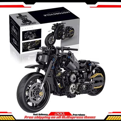 586Pcs Classic Motorbike Building Blocks Set Adults Cool Moto Road Racer Bricks Model Christmas Gifts Toys for Kid Boys Children