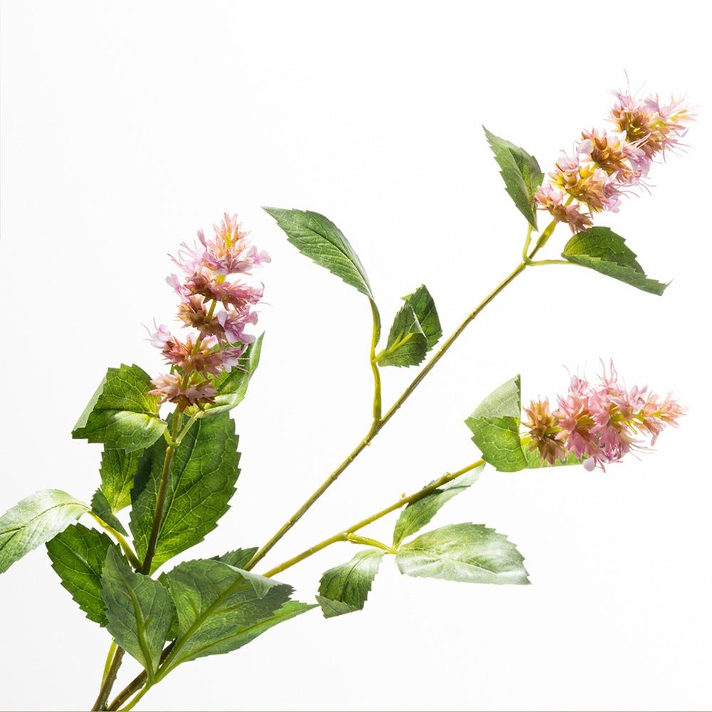 3 Head Artificial Pogostemon Stem Spike Flower Simulation Pogostemon Silk Faux Flower  Table Decor