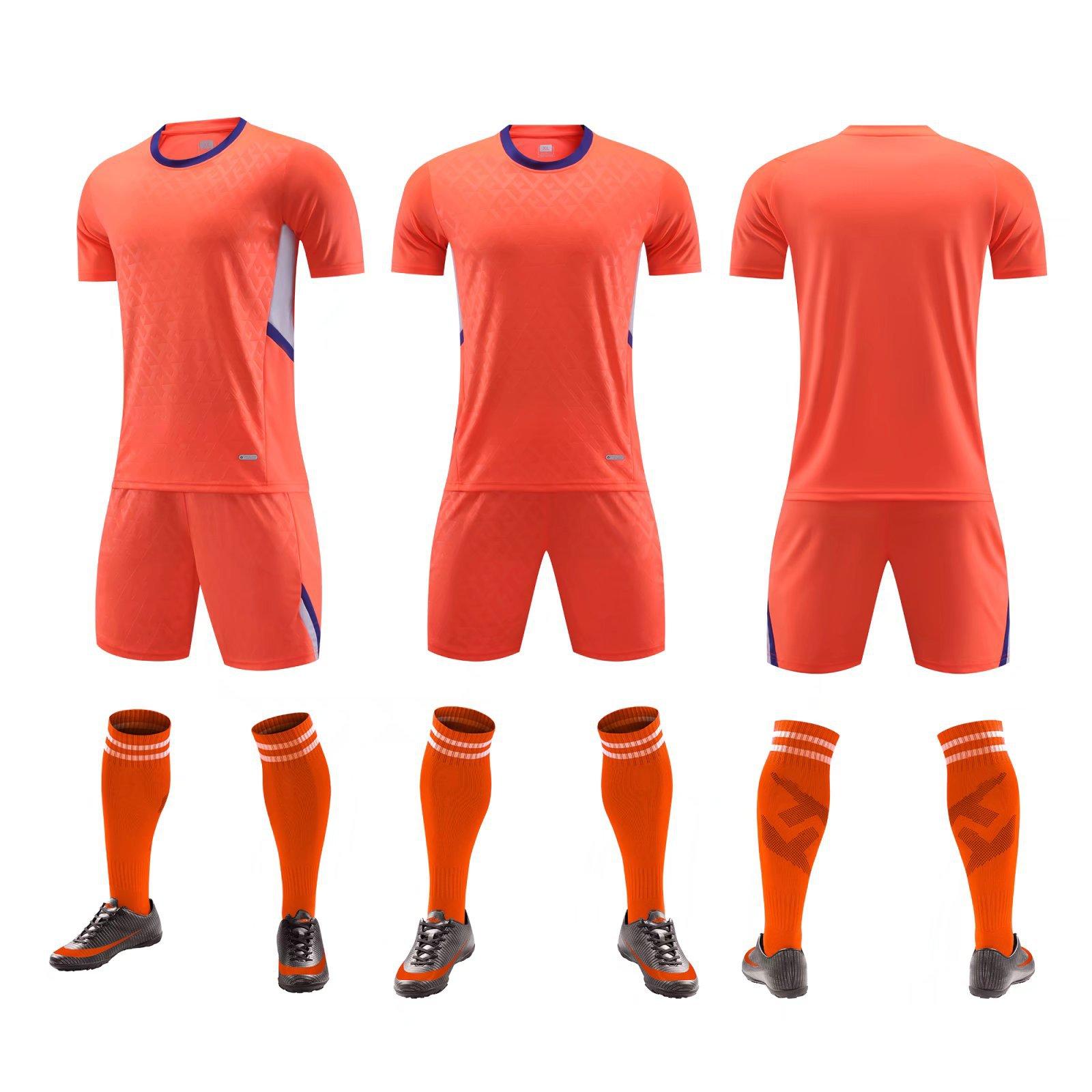 

Youth Football Suit Set Breathable Sweat-Absorbing Football Match Training Suit Adult Children S Football Suit Personalized Printing 3xl (height 180-185) помаранчевий