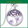 Geometric Pendant Necklace With Builtin Botanical Specimen For Unisex Wedding Gift