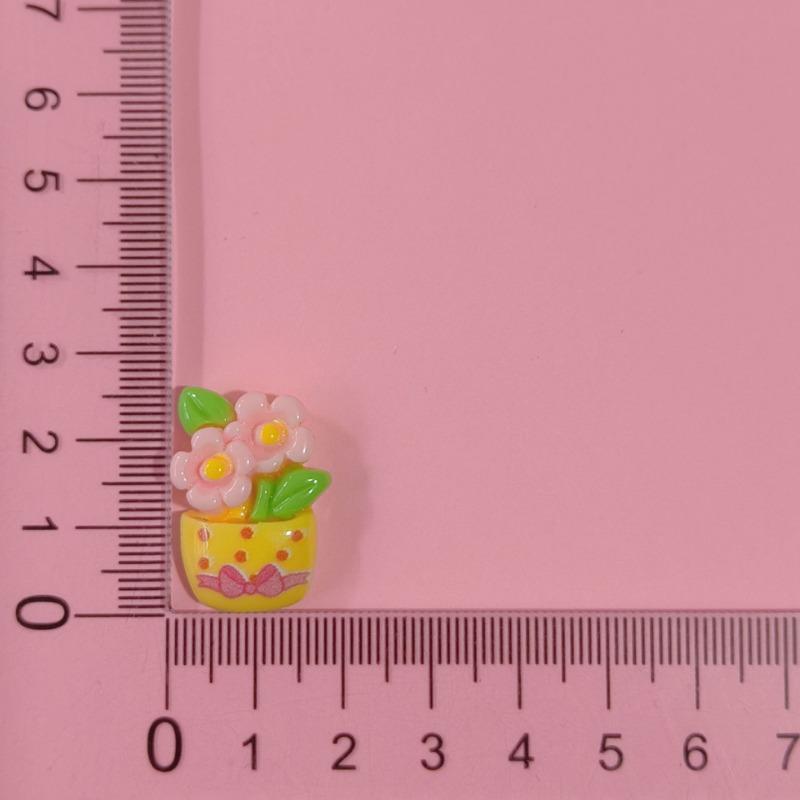 Resin Cute Small Animal Potted Accessories Flowers DIY Cream Glue Mobile Phone Case Headdress Car Decoration Water Cup Sticker