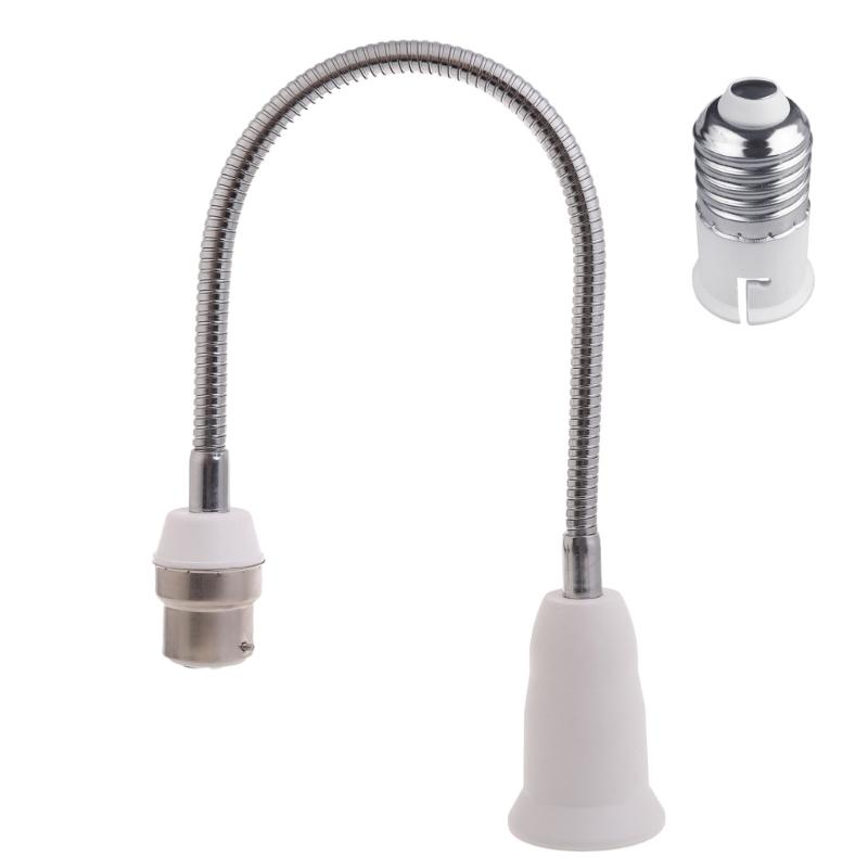 B22 to E27 Light Socket Extender Adapter Adjustable E27 to B22 Flexible Gooseneck LED Lamp Extension Socket Converter
