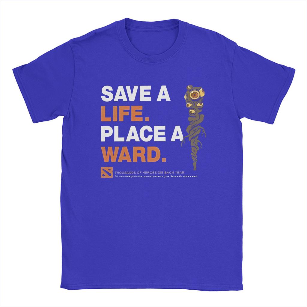 D-Dota 2 Art of Ward Men's T Shirts Game Peace of Ward Vintage Tee Shirt Short Sleeve Crew Neck T-Shirts Cotton Adult Clothes