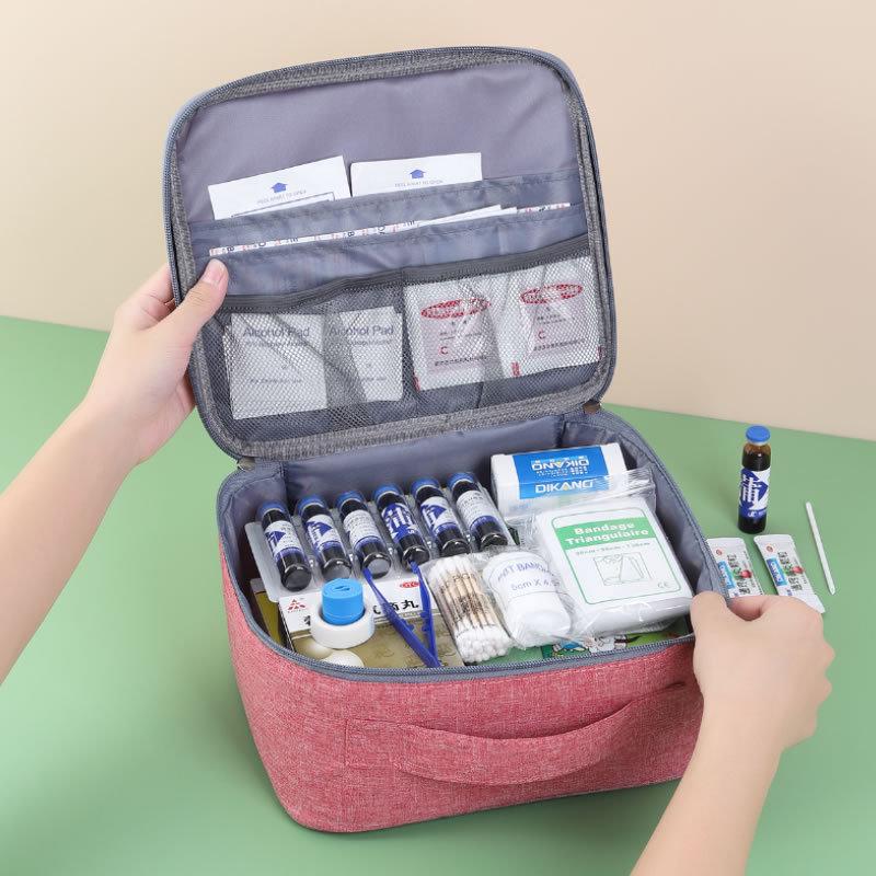 Portable Medical First Aid Kit - Home, Travel, and Emergency Drug Storage Box