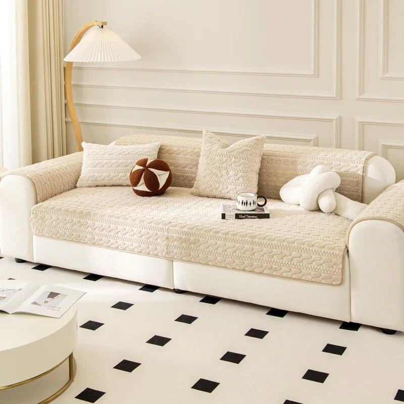 

Высококачественная плюшевая зимняя утолщенная подушка для дивана, осенне-зимний противоскользящий чехол для дивана 70x70cm