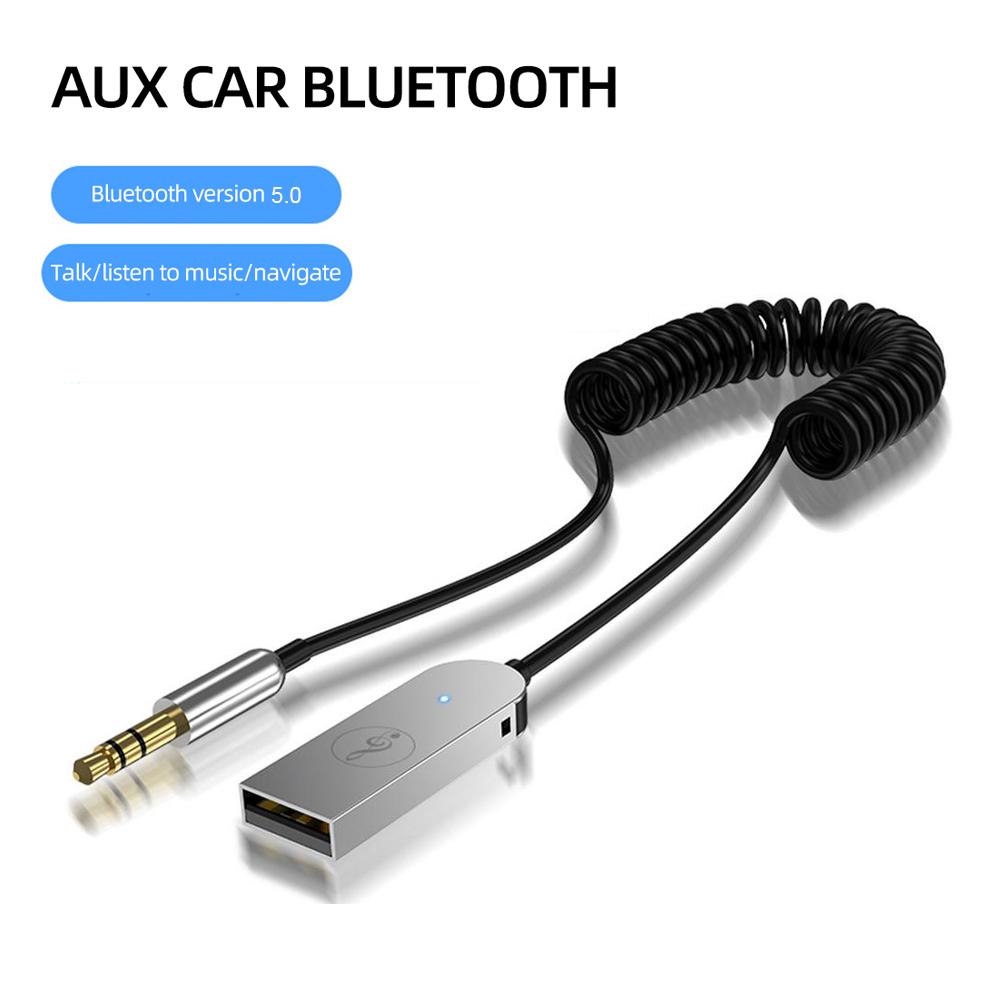 

Автомобильный Bluetooth 5.3 адаптер стерео беспроводной USB-донгл с разъемом 3,5 мм AUX аудио музыкальный адаптер микрофон громкая связь и слот для карты TF