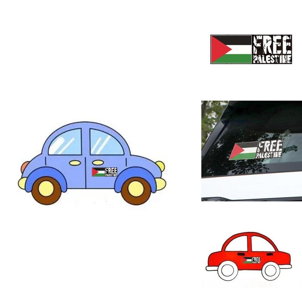Naklejka Samochodowa z PVC Rozmiar 9*25cm Możliwość Personalizacji Grafika z Flagą Palestyny Naklejka Antywojenna