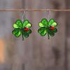 St. Patrick's Day Party Green Earrings Grass
