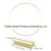 Golden Iron Dreamcatcher Floral Wreath with Wooden Base - Wedding Table Centerpiece Prop