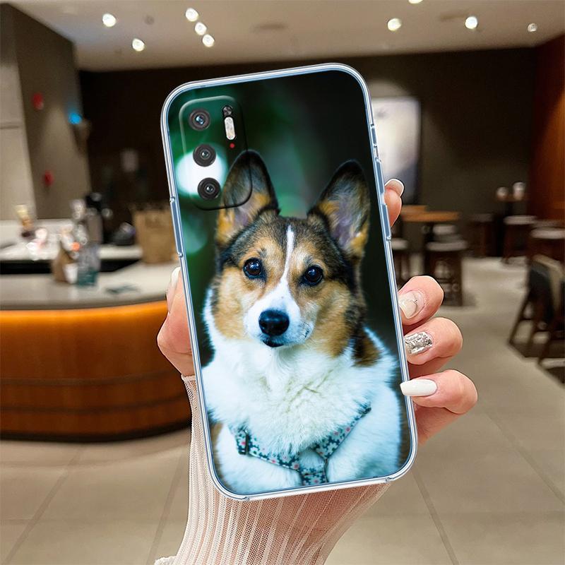 RE20 Niedlicher Corgi Hund Transparente Handyhülle für Motorola Moto G7 G8 G9 G84 G85 G73 G24 G15 Z2 Play Power Plus