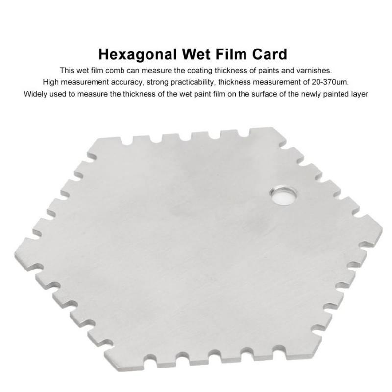 CO100-1 20-370um Miernik grubości mokrej warstwy Wysoka dokładność Stal nierdzewna Sześciokątny miernik grubości mokrej warstwy