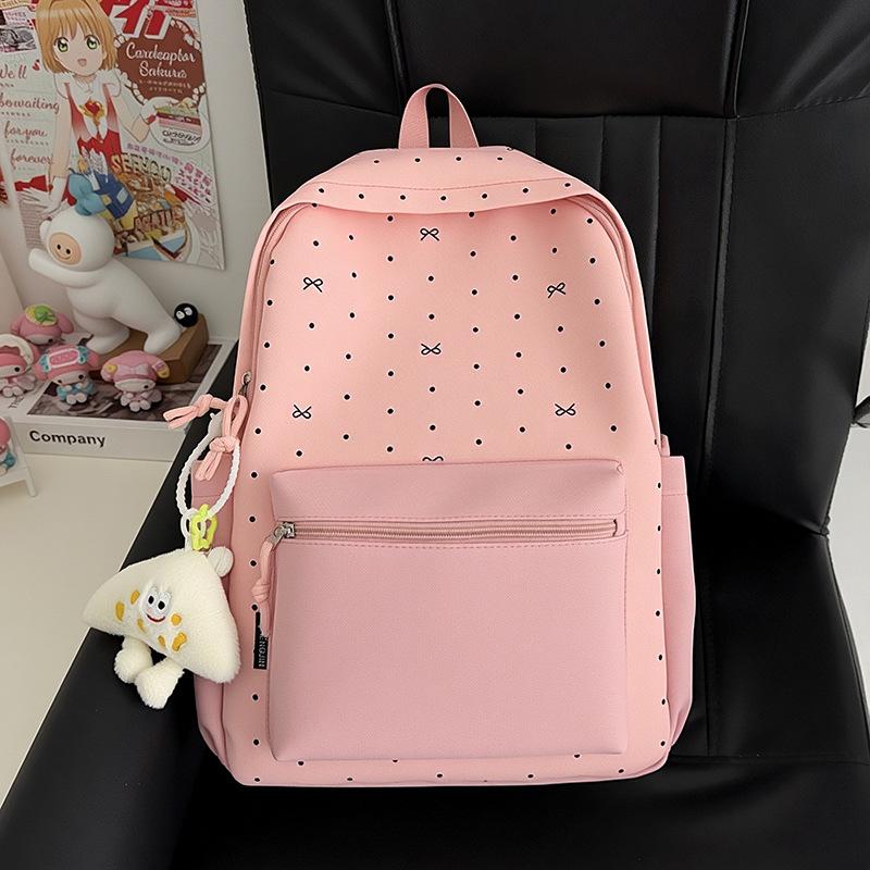 Schultasche Mode Gepunktet Lässig Niedlich Schüler Schultasche Mittelschüler Einfach Vielseitig Rucksack Trendig Cool Leicht Schüler Tasche