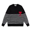 Neuer AMI CS Strickpullover Rundhals Trendmarke Damen Paar Kleines Herz Lockerer Pullover Langarm Grenzüberschreitender Strickpullover