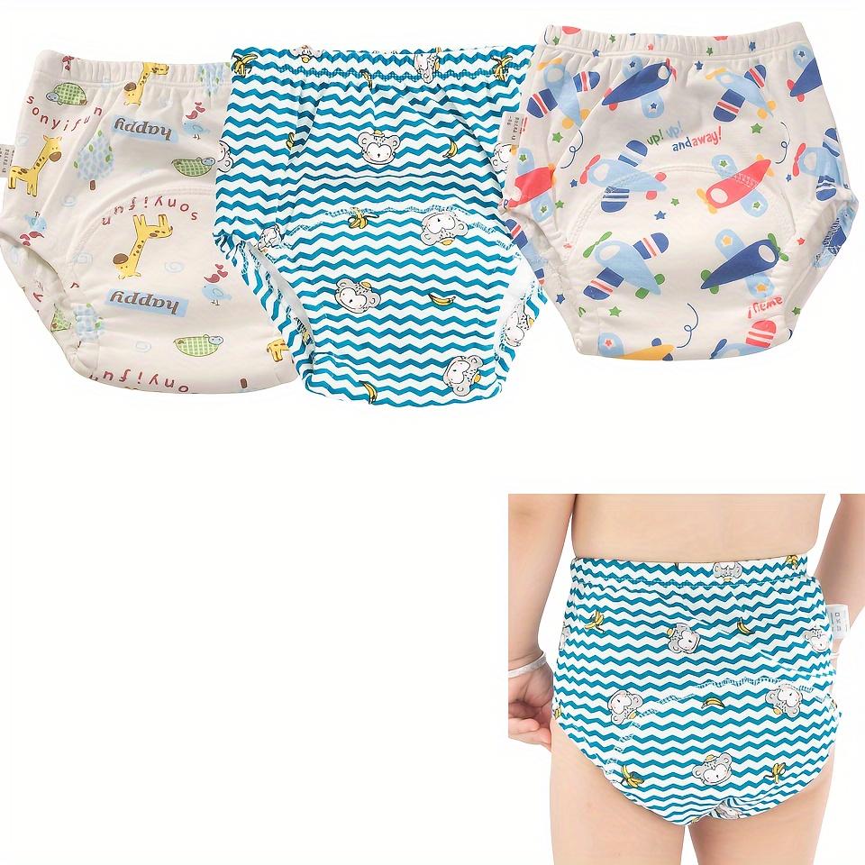 3 Stück Töpfchentrainingshosen - Weiche Baumwolle Niedliches Eulen-Fisch-Design Elastischer Bund für Jungen Mädchen Bequeme Windeln für Jugendliche