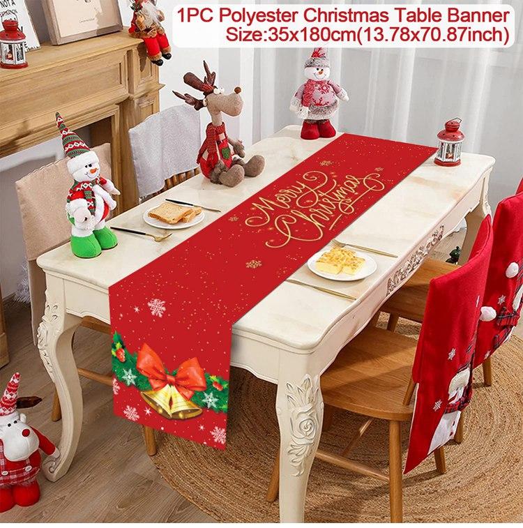 Christmas Table Runner Merry Christmas Decorations For Home 2025 Tablecloth Navidad Noel Kerst Xmas Gifts New Year 2026 Natal