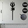 1pc 2D Flat Hindu Trishul Damaru Metal Wall Sculpture Iron Wall Mounted Art for Living Room Bedroom Office Temple Decor Religious Cultural Gift