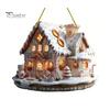Santa Claus Carousel Pendants Christmas Carousel/Snow Cottage Hanging Ornament, Double-Sided Double Sided Printed Acrylic Charms Pendant for