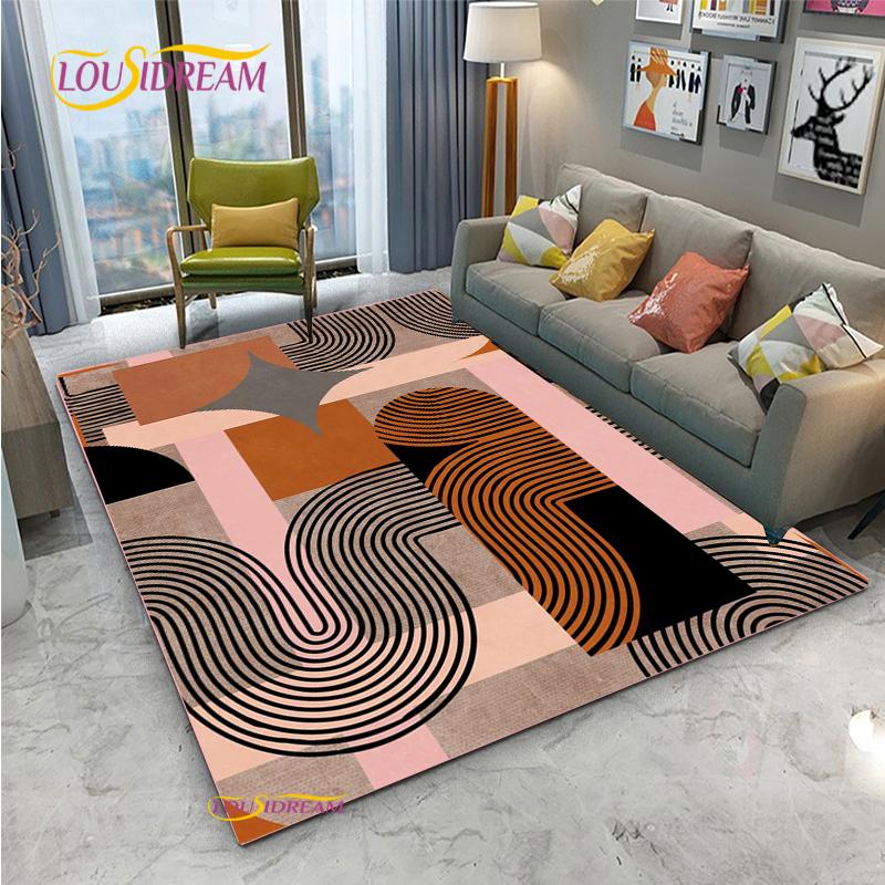 Klasické geometrické bohémské stylové noční koberce do ložnice, podlahová rohož do obývacího pokoje, koberec pod konferenční stolek a k pohovce, deka do ložnice, velký koberec