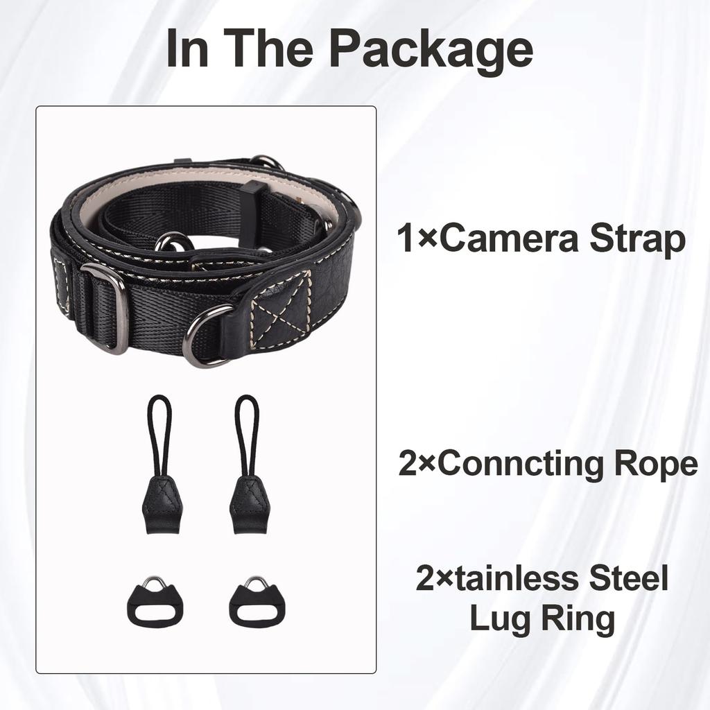 VOVMOEYA Kamera Kameragurt mit Dreiecksring für und Schultergurt für Fuji Kompakt- und spiegellose Digitalkamera Gesamtlänge Crossbody oder Hals