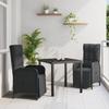 VidaXL 3-Piece Garden Dining Set with Cushions Black Poly Rattan 3380120