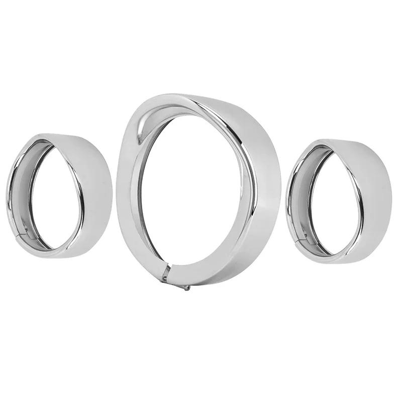 Motorcycle Headlight Trim Visor Ring 7" Bezel 4.5" LED Head Lamp For Harley Touring Road King Electra Glide Softail FLD/FLH