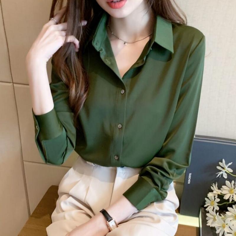 Shop   Women S baSic Collared Long Sleeve blouSe Wdm Wbl Kpp8236