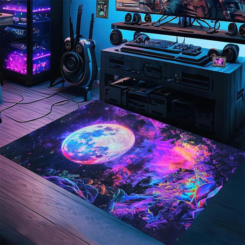 Sternenhimmel Teppich Esports Zimmer Verschleißfeste und Rutschfeste Bodenmatte für Kinderzimmer Wohnzimmer Schlafzimmer Gaming Teppich Heimdekoration