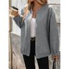 Damen S Stehkragen Mittellang Locker Langarm Jacke Mantel