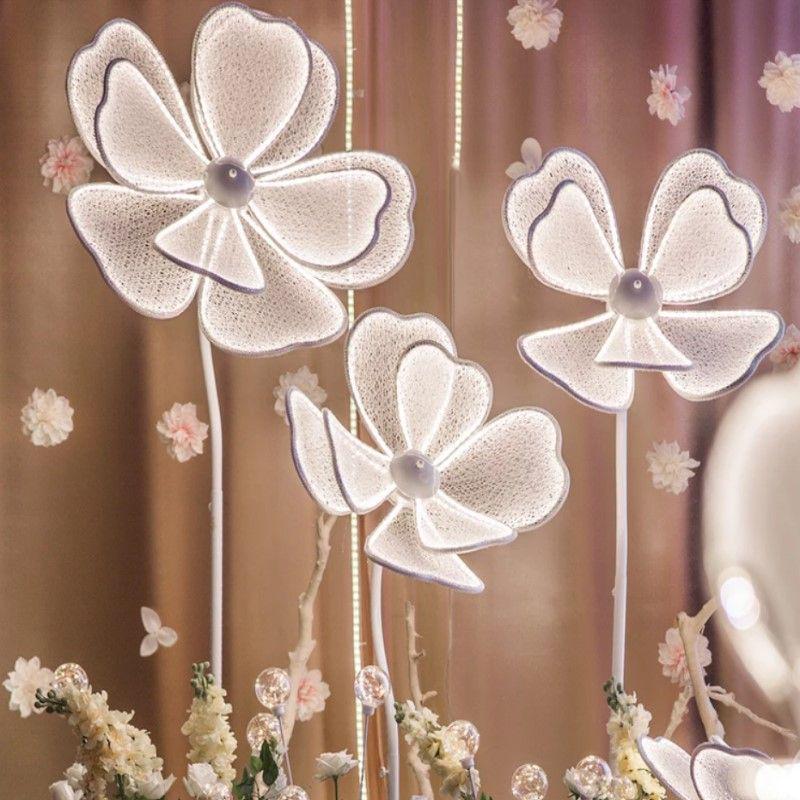 Glowing Peony Flower & Butterfly Aisle Lights for Wedding Decorations