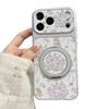 Flower Rabbit Rotating Bracket Suitable for Apple iPhone16/17Pro Mobile Phone Case 15 Electroplating Large Window 14 Sets