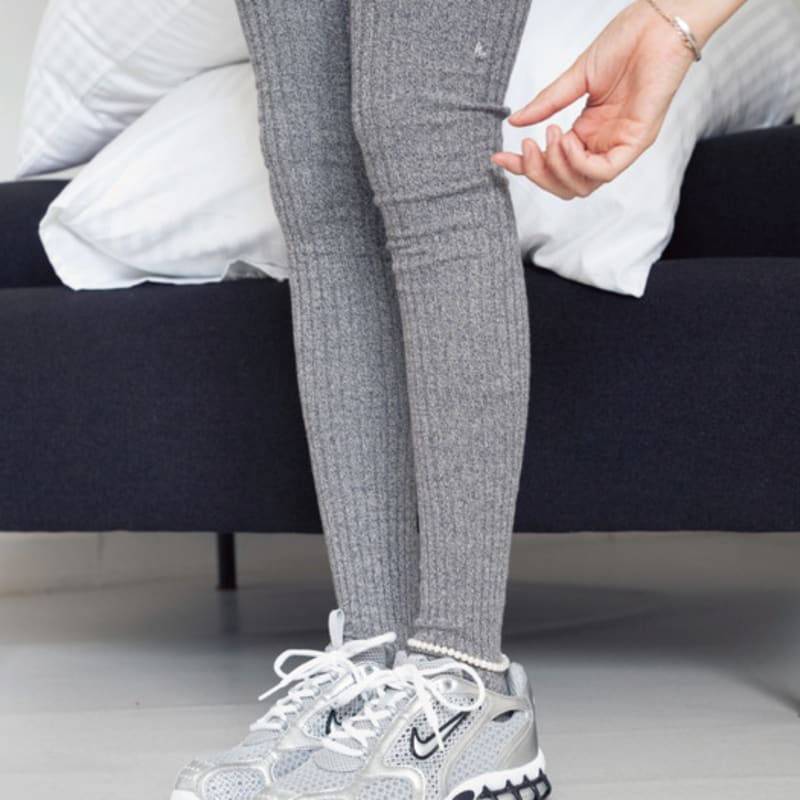 Hiig [nr.611] șosete peste genunchi gri melanj