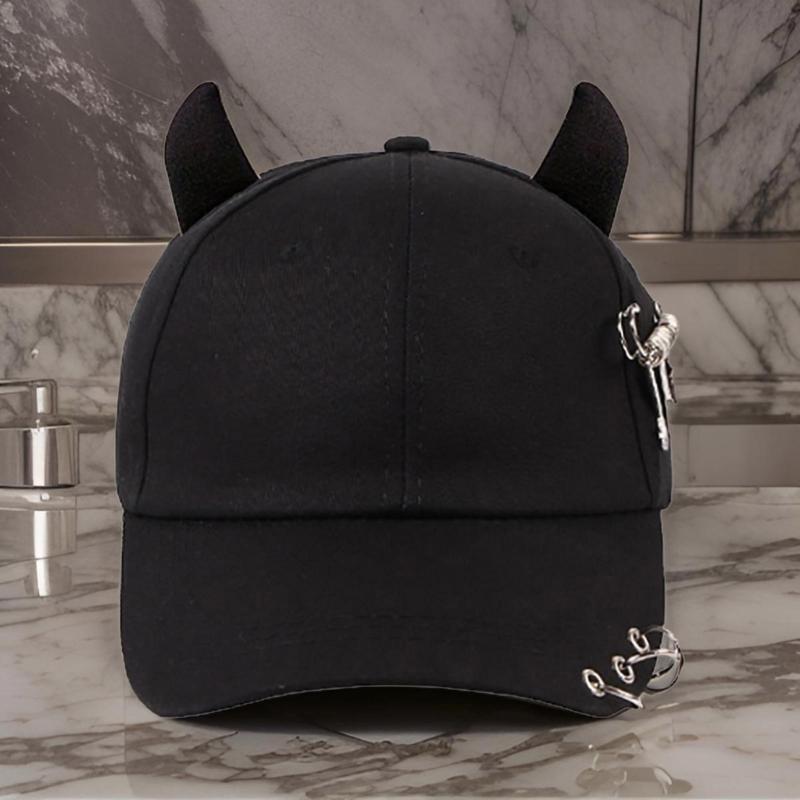 Eye Catching Sun Hat with Devil Horn Adjust Head Size Baseball Hat Girl Woman Outdoor Cycling Climbing Travel Hat