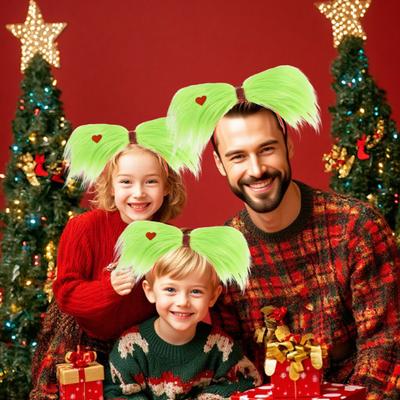 Aro para el pelo de Navidad Diseño de pelusa verde Diadema festiva ligera Accesorio versátil para el pelo de cosplay