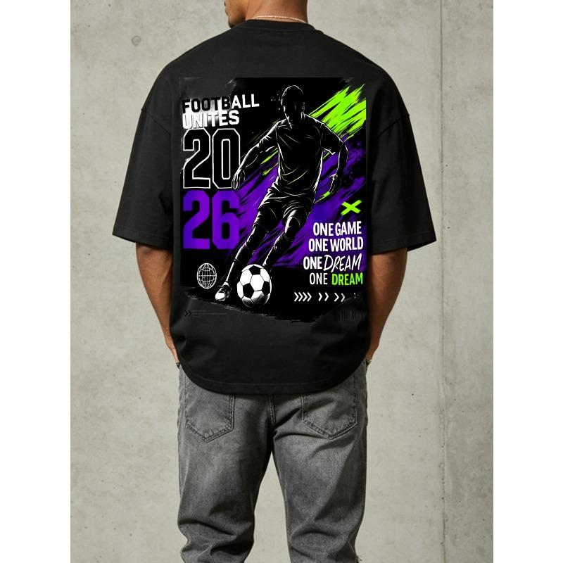 

Printed Football Unites Men S T-Shirts Soccer Player Graphic Design for Sports Fans And Casual Wear Perfect Gift for Football Lovers And Athletes S чёрный