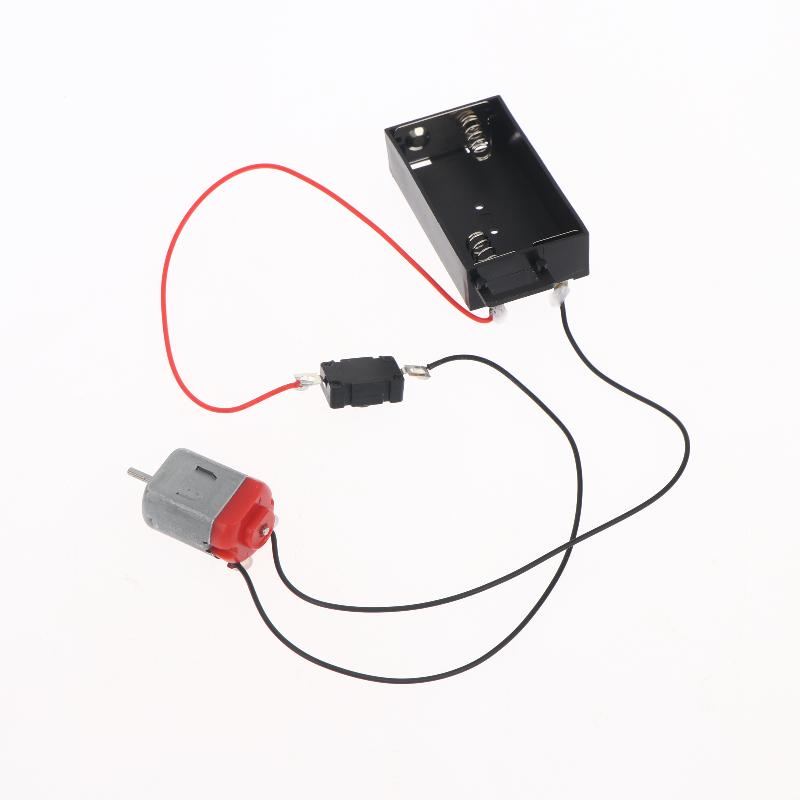 Mini Diy Electronic Motor Circuit Models Kit Black White 130 Motor Kit With 2Xaa Battery Storage Case And Switch 16500 Rpm