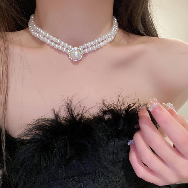 Freshwater Pearl Necklace Simple and Small Versatile Collarbone Chain Ins Style Necklace Decoration for Women