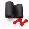 38cm Microfiber Car Steering Wheel Cover Soft Leather Braid On The Steering-Wheel with Needle Thread DIY Car Decoration