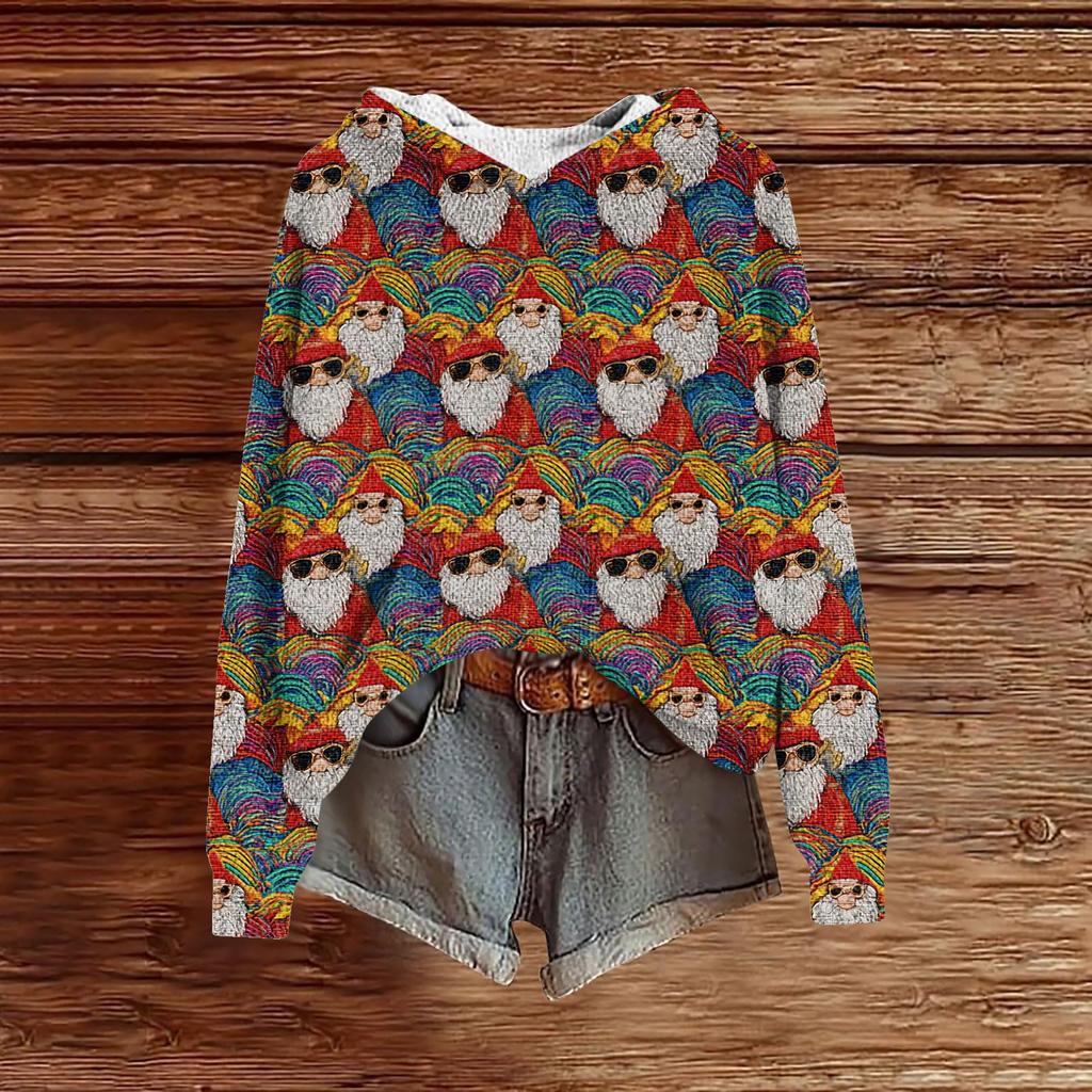 Sweatshirts For Women Knit Sweater Cute Shirt Fall Pullover Hooded Sweatshirt