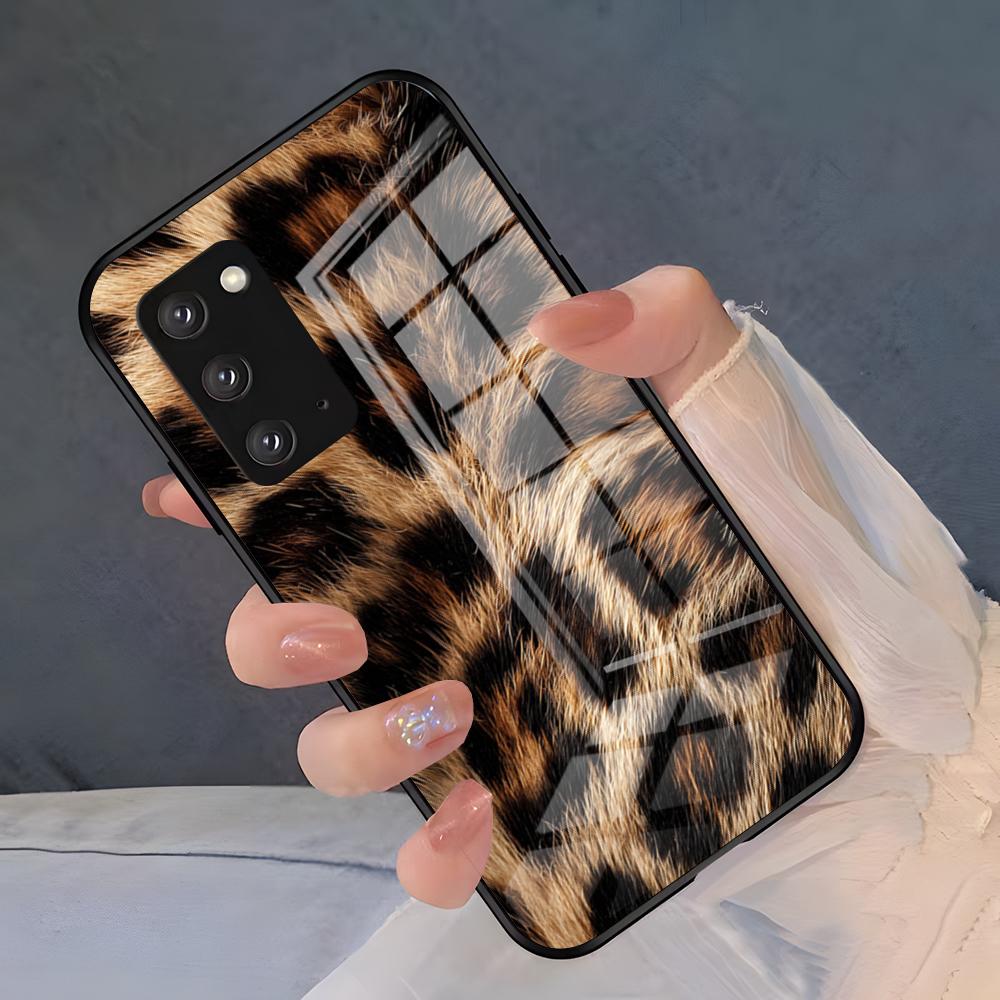 Luxurious Leopard Print Phone Case For Samsung S26 S25 Plus S20 S20 Plus S22 Ultra S23 FE S21 Plus S21 Ultra Glass Cover