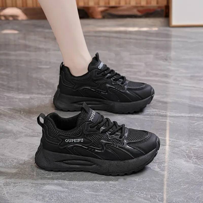 

Summer New Women s Casual Sneakers Mesh White Sneakers Breathable Thick Soled Sports Shoes Versatile Hollow Out Shoes 40
