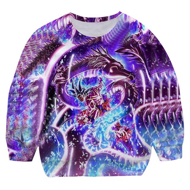 

2025 Детские толстовки с круглым вырезом Dragon Ball Z, очень крутой принт Харадзюку, 3D-печать, пуловер, одежда для мальчиков и девочек, детская одежда, длинный рукав 5-6 Years