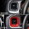 crosselec Red Carbon Fiber Air Vent Cover AC Outlet Trim kit for Dodge Charger 2015+