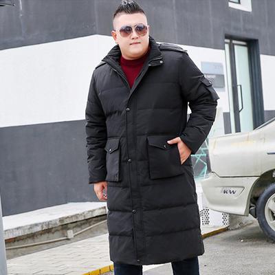 Lange Daunenjacke für Herbst und Winter, verdickte Baumwolljacke über dem Knie, modischer lässiger Baumwollmantel für Herren