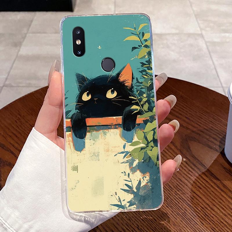 Jelly Casing For Xiaomi Mi Mix 2s Fundas Protective Coque Clear Silicone Soft TPU Back Cover Cute Rabbit Cat Dinasaur Phone Case