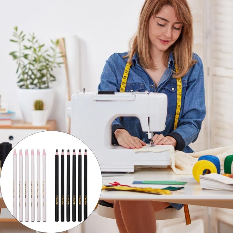 12Pcs Pull String Crayons Pencil No Sharpening Water-Soluble Fabric Marking Pencil For Tailoring Embroidery Project