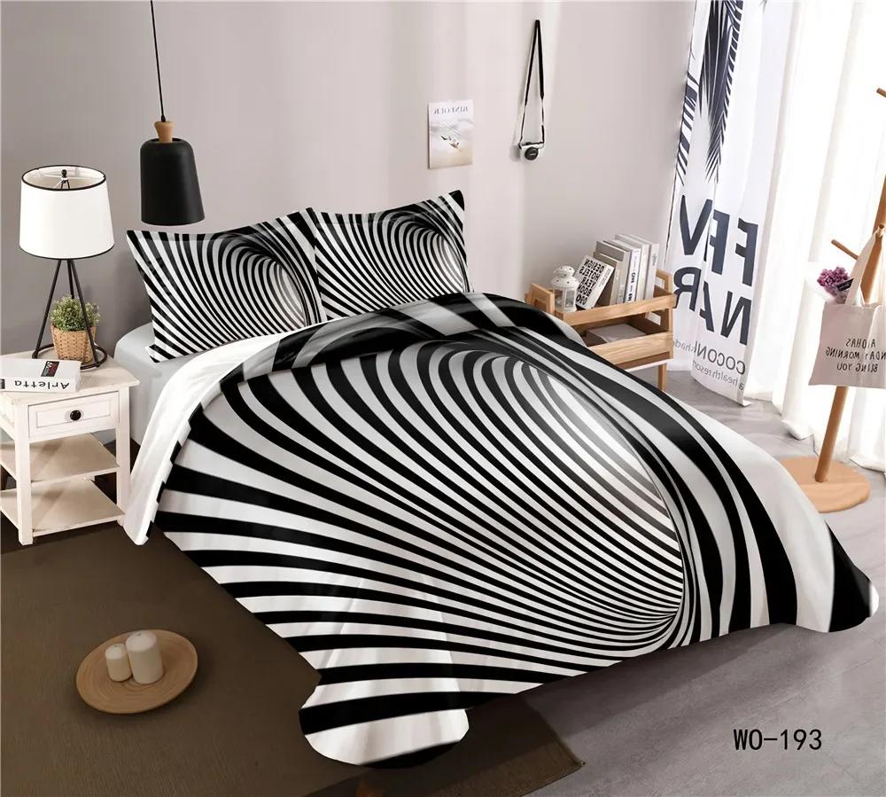 3D Geometric Duvet Cover King/Queen SizeThree-dimensional Bedding Stereoscopic Dense Cuboid Abstract Art Polyester Quilt Cover