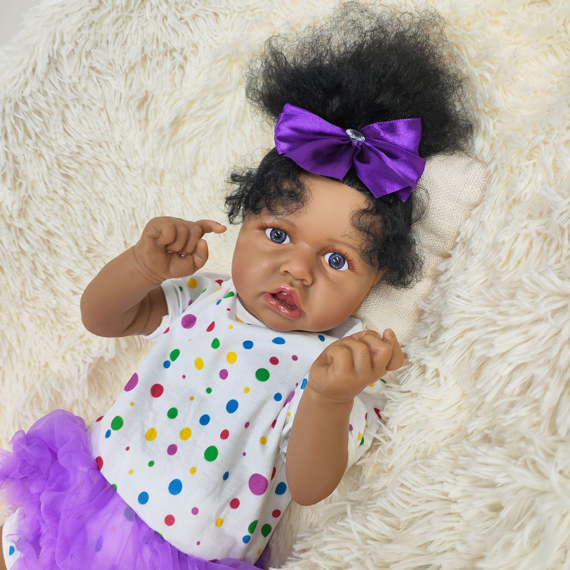 

Sasskia Black & Purple Hand-Painted 3D Reborn Baby Doll 22 inch/55 cm